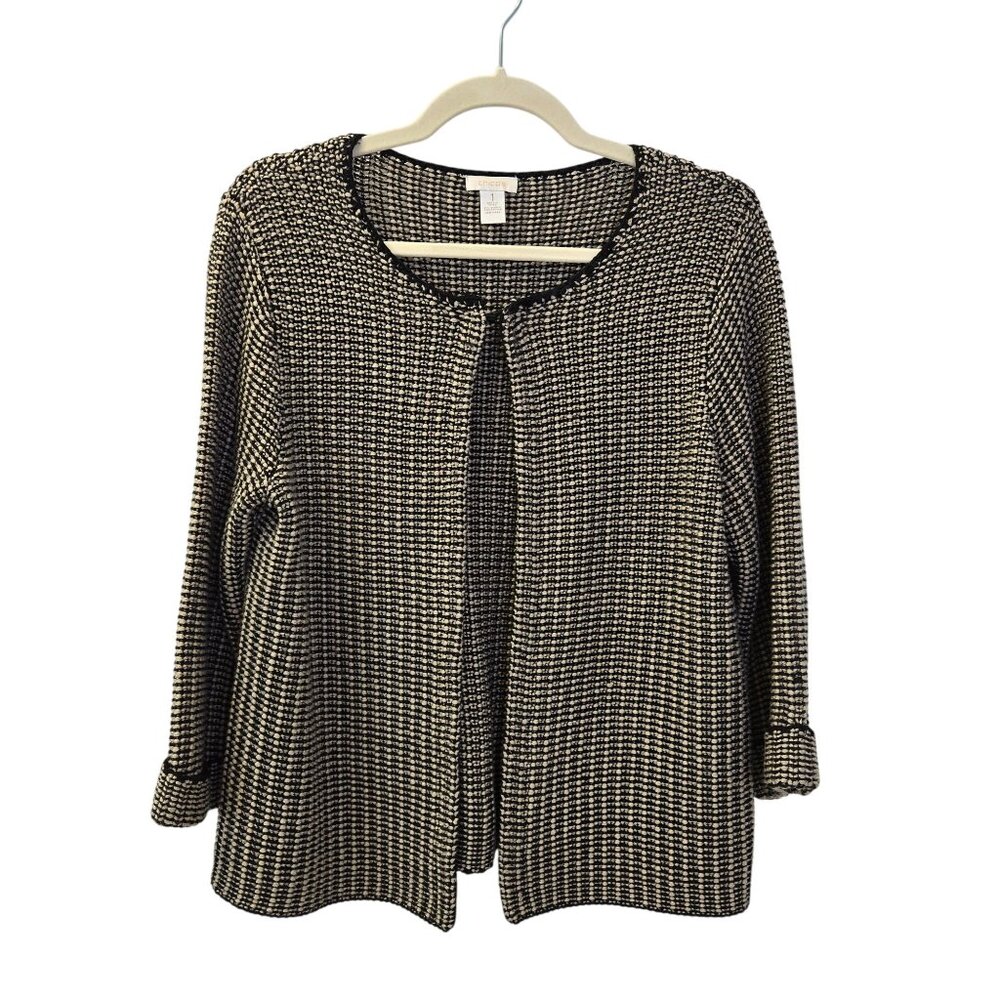 Chico's Heavy Knit 3/4 Sleeve Open Cardigan Sweater Size Chico's 1/Medium